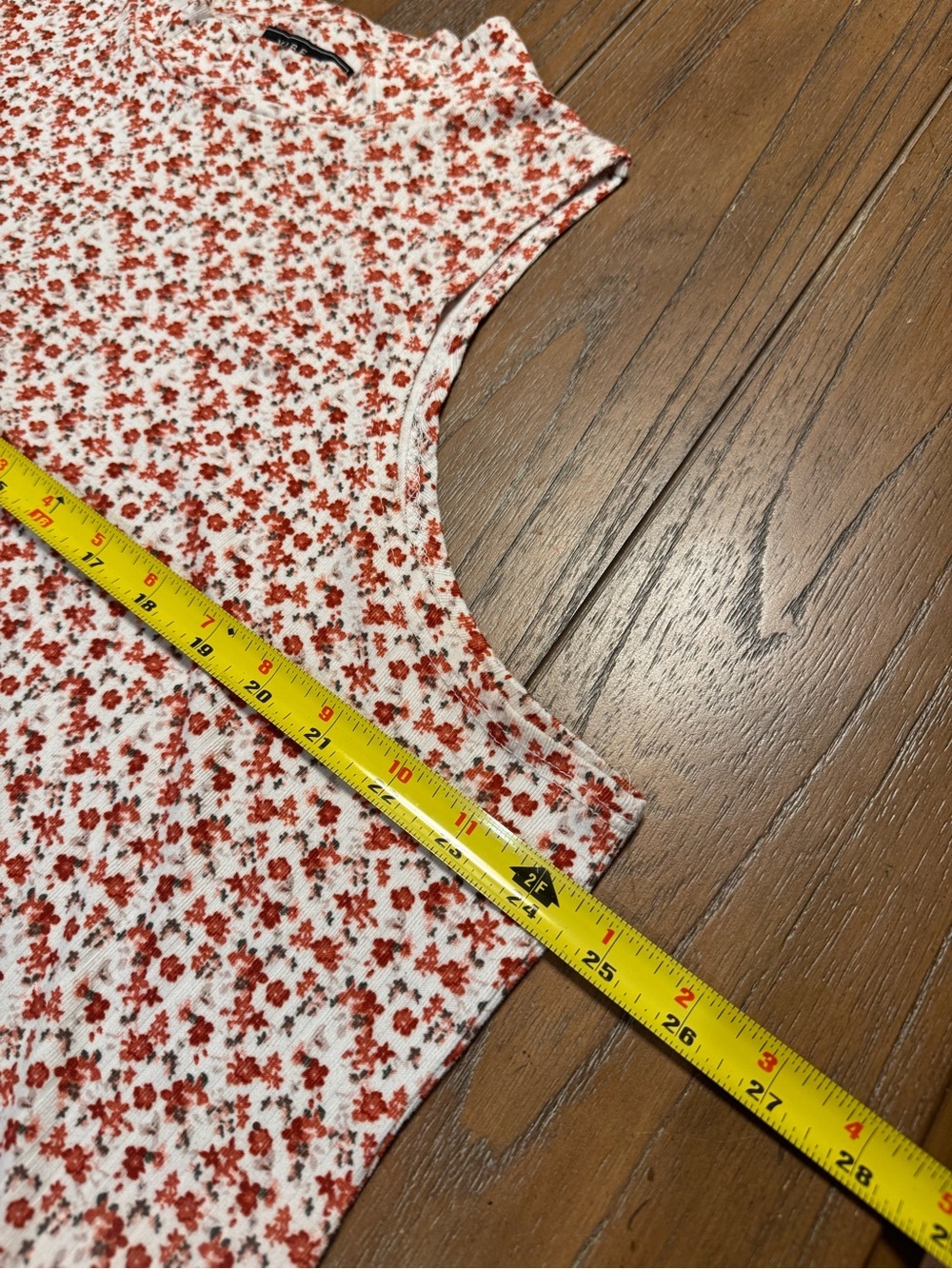 Vibe White Dress with Red Floral Print Sleeveless Swing #78 - Picture 2 of 6